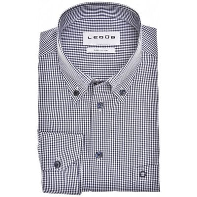 Ledûb Overhemd Button Down Allover Mini Check Navy / male