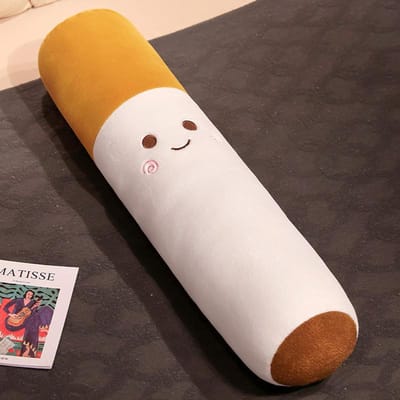 45~105Cm Gevuld Lang Sigarettenkussen Gevuld Roken Bruin Roze Lachend Schattig Gezicht Slaapkussen Beensteun Pluche Cadeau
