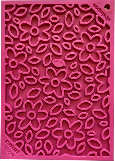 Sodapup Lickmat Flower Power - Hondenvoerbak - Roze S