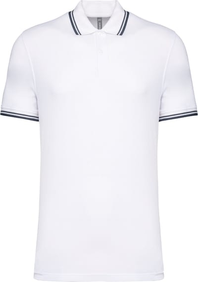 Kariban Gestreepte herenpolo korte mouwen K272 - White / Navy - 3XL