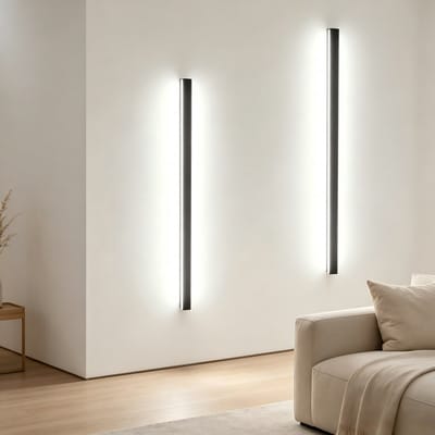 NETTLIFE Wandlamp Binnen LED - 2 Stuks - 100CM - zwart - moderne wandverlichting - 6500K Koud wit Licht - lange hal lamp 32W - Metaal - slaapkamer lamp - voor Woonkamer | Keuken | Hotel