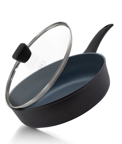 BE Living Hapjespan met Deksel - Ø 28 cm - Sauteerpan - Keramische Braadpan - Inductie Pan Pan - PFAS Vrij Anti Aanbak - Delight series