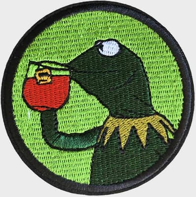 Patchy® – Kermit De Kikker Strijkpatch - Strijkapplicatie - Strijkembleem - Badge - Patches - Carnaval (WOP)