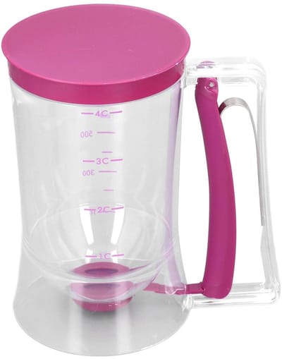 Dailygoods- Pannenkoekendispenser BPA-vrij - Brede Opening - Vergrendelhandvat - PP Materiaal - Deegdispenser - Gewicht 380 g
