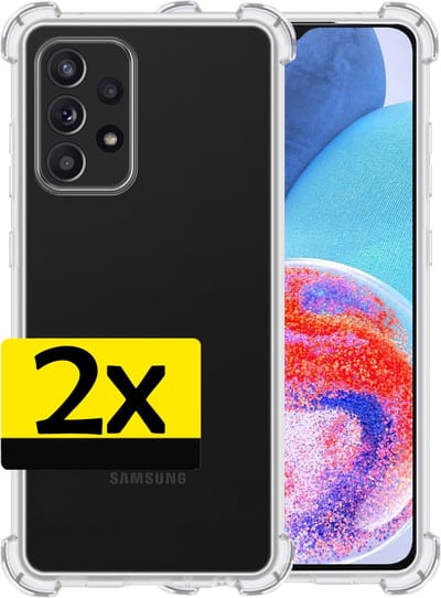 Hoesje - 2 Stuks - Geschikt voor Samsung Galaxy A23 - Sterk & Shockproof - Siliconen Case - Back Cover - Telefoon Hoes Shock Proof - Telefoonhoesjes - Transparant