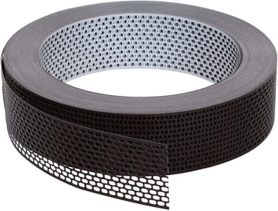 Dakrandrooster Aluminium - Ventilatiestrook Gevel - Dak Ventilatie - Vogelwerend Ontwerp - 60m x 80mm - Wit Bruin