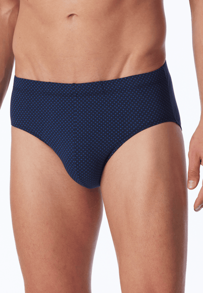 SCHIESSER Cotton Casuals slip (1-pack) - heren minislip donkerblauw met patroon