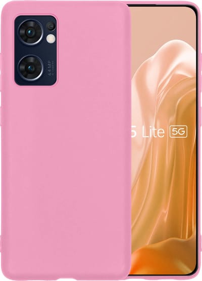 Hoesje - Geschikt voor OPPO Find X5 Lite - Sterk & Shockproof - Hoes Cover - Siliconen Case - Telefoonhoesjes - Lichtroze