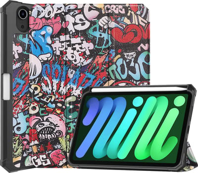 Hoesje Geschikt voor Apple iPad Mini 6 (2021) - 8.3 inch - 6e Generatie - Dun & Stevig - Trifold Bookcase - Hard Cover Case - Met Uitsparing Geschikt voor Apple Pencil - Hardcover Book - Tablet Hoes - Graffity