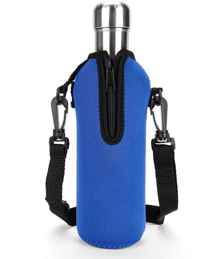 Dailygoody - Neopreen Waterfleshouder - Geïsoleerde Sling Bag - Blauw - Compatibel met 17oz Cola-vormige flessen - Ideaal voor onderweg - Unisex