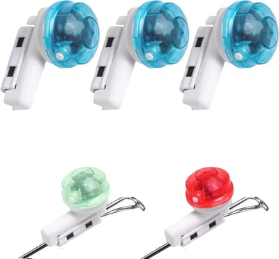 3 Stuks LED Vissen Bijtindicatoren met Geluid, Clip-on Alarmsysteem voor Nachtvissen en Zeevissen, Inclusief Batterijen