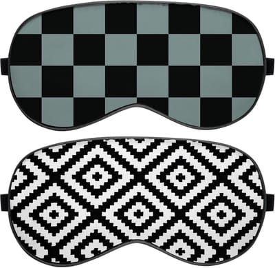 Slaapmasker 2 stuks Zijden Oogmasker met Verstelbare Riem voor Slapen en Reizen