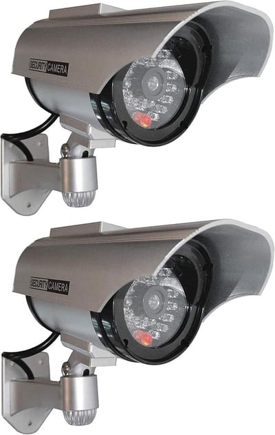 Set van 2 Solar Dummy Buiten Beveiligingscamera's met Knipperlicht