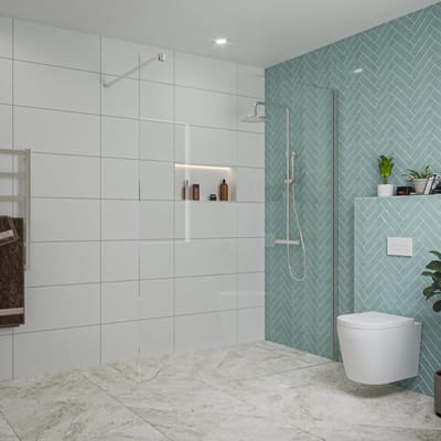 FugaFlow Eccelente Vetro inloopdouche badkamer - 160x200cm - helder glas - wandarm - geborsteld RVS