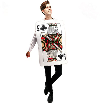 Kostuum Speelkaart Koning – One Size – Inclusief Jumpsuit – Carnaval, Foute Party & Verkleedkleding