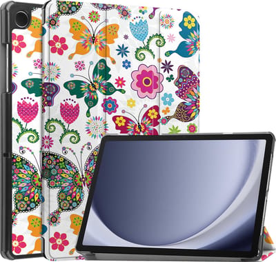 Hoesje - Geschikt voor Samsung Galaxy Tab A11 / A9 - Dun & Stevig - Hardcover Book Case - Trifold Bookcase Hoes - Hard Cover - Tablethoes - Vlinders