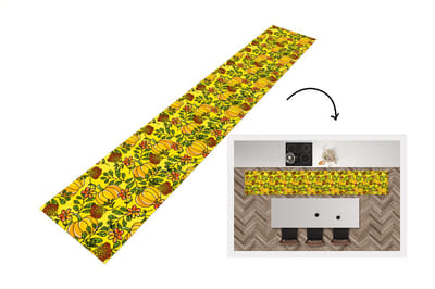 Keukenloper - Loper keuken - Pompoenen - Patronen - Bloemen - 300x50 cm - Keukenloper vinyl