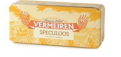 Traditionele speculoos in een gele tinnen cadeauverpakking (bevat 30 koekjes)