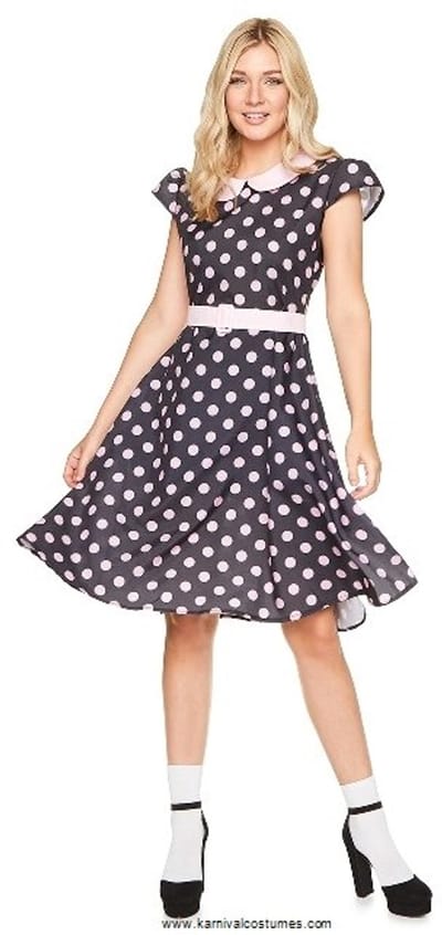 Karnival Costumes Roze 50's jurk Carnavalskleding Dames Carnaval - Polyester - Maat S - 2-Delig Jurk/Riem