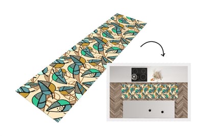 Keukenloper - Loper keuken - Bladeren- Bohemian - Natuur - Patronen - 200x50 cm - Keukenloper vinyl
