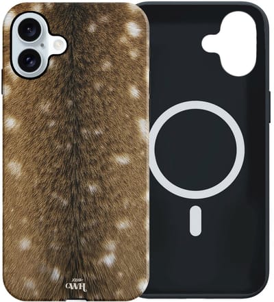 xoxo Wildhearts telefoonhoesje geschikt voor iPhone 17 MagSafe - Bambi Bliss - Magnetische hard case met dubbele beschermlaag - Beschermhoes shockproof case - Hoesje met dierenprint - Hert - Bruin