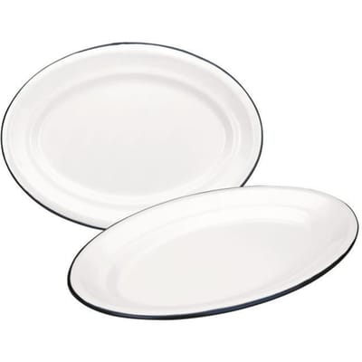Platte Ovale - Ibili - 903935 - Geëmailleerd staal - 35x24 cm - Wit