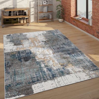 Paco Home vloerkleed, laagpolig vloerkleed voor woonkamer, abstract Design,3D-effect, kleurrijk 60x100 cm