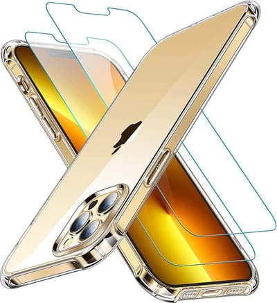 Hoesje Geschikt voor iPhone 13 Pro Max hoesje transparant case siliconen - hoesjes Hoesje Geschikt voor iPhone 13 Pro Max Silicone anti shock cover - 2x Hoesje Geschikt voor iPhone 13 Pro Max Screenprotector