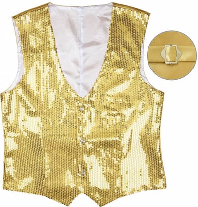 Pailletten vest man goud