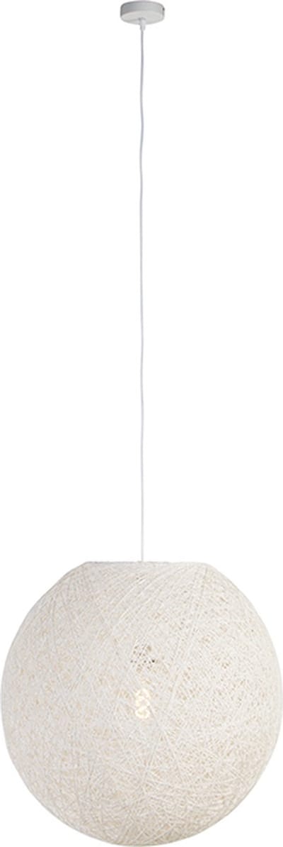 QAZQA corda - Landelijke Hanglamp - 1 lichts - Ø 600 mm - Wit - Woonkamer | Slaapkamer