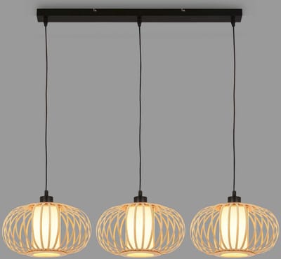 BRILONER - ROTTI - Hanglamp, 120 cm, 3x E27, max. 10W, houtkleurig
