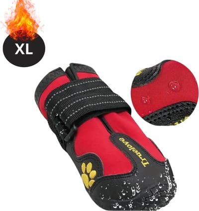 Bovista Hondenschoenen Pootbeschermer - Hondenschoenen - 4 Stuks - Hondenschoentjes - Pootbescherming Hond - Waterbestendig - Antislip - Rood - XL