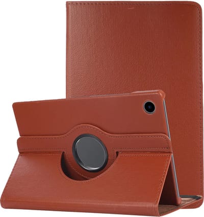 Hoes - Geschikt voor Samsung Galaxy Tab A8 - 360 Graden Draaibare Hard Cover Case - Tablet Hoesje Draaibaar - Bruin
