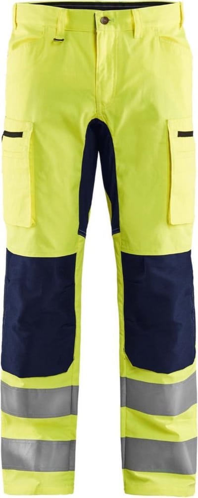 Blaklader High Vis broek met stretch 1585-1811 - High Vis Geel/Marineblauw - C146