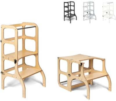 Vouwbare leertoren met zitfunctie en tafel – veilig en multifunctioneel – 45 cm hoog