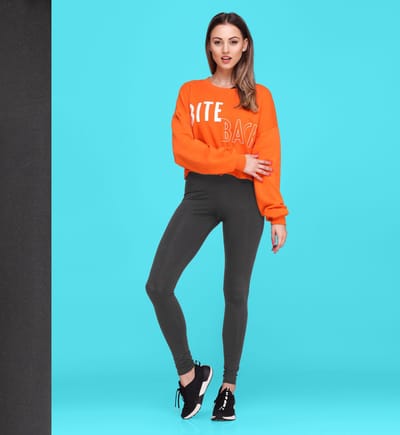 Bellivalini BLV-BLV50-147-LE Dames Leggings - Sport - Vrijetijdsbroek - Lang - Viscose - Sporbroek - Yogabroek - Grafiet - S