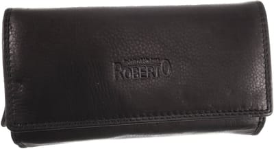 Portemonnee Dames - Zwart Buffelleer - RFID Protected Anti skim - Grote Overslagportemonnee