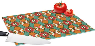 Glazen Snijplank - 39x28 - Design - Retro - Oranje - Abstract - Snijplanken Glas