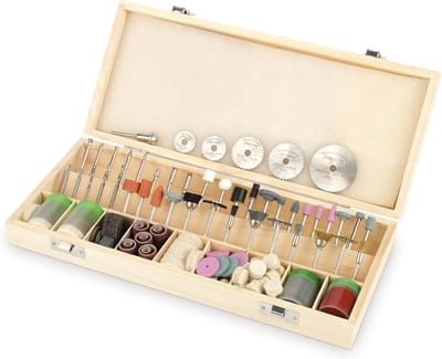 242 PCs accessoireset voor rotatiegereedschap - 1/8 inch (3,2 mm) universele schachtmaat - Snijden slijpen schuren polijsten met houten draagtas