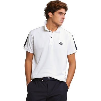 River Woods Custom Fit Sporty Stretch Polo Off White Size: XXL | Polo Shirts Outlet | Heren | Wit