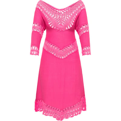IZIA Tuniekjurkje mini met gehaakt gedeelte Dames roze
