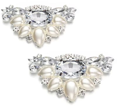 Schoenclips-strass-Zilverkleur synthetische parel - Trouwen-Charme Bijoux