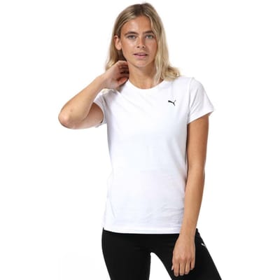 Puma Dames/Dames Klein Logo Katoenen T-Shirt (Wit)