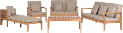 PATAJA - Loungeset voor 7 - Taupe - FSC gecertificeerd acaciahout