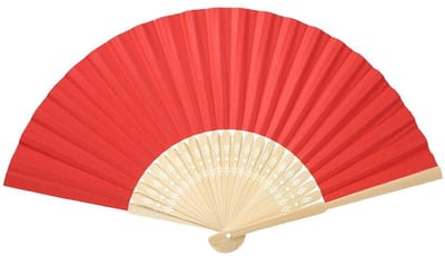 Vouwbare Hand Fan - Rood - 8.3x0.9 Inch - Ideaal voor Warm Weer en DIY Projecten