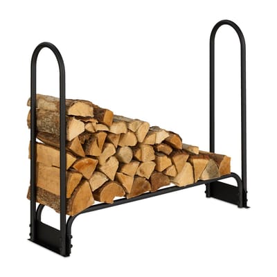 brandhoutrek - binnen - buiten - 90 x 110 x 29 cm - min. grootte houtblokken 25 cm - zwart