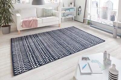 Design vloerkleed - Scandinavian zwart/wit 80x150