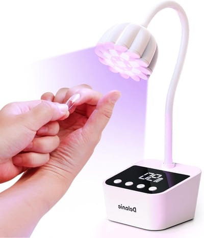 UV Lamp voor Nagels met Slimme Sensor en Display, Oplaadbare LED Nageldroger met 4 Timerinstellingen en 360 Graden Verstelbaarheid voor Gel Nagels en Nagelontwerp