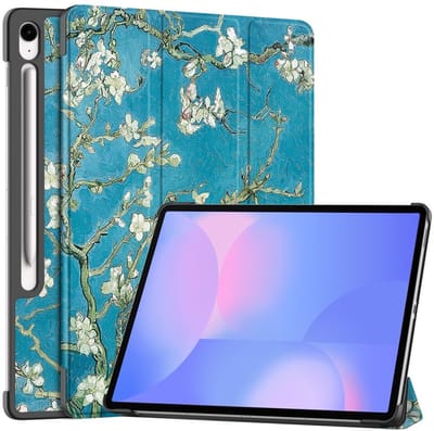 Coverup Tablethoes geschikt voor Samsung Galaxy Tab S10 FE Plus Hoesje - Tri-Fold Book Case met Wake/Sleep - Bloesem