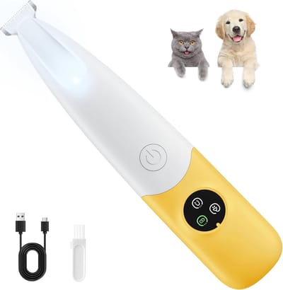 YAGXIG Hondenpoottrimmer - Waterdicht - Oplaadbaar - Scheerapparaat voor huisdieren - Met LED-licht